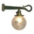 1910s Art Nouveau Wall Sconce, Solid Brass, Etched Ball Shade For Sale