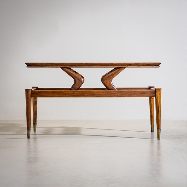 Mid-Century Modern Coffee Table, Wood and Glass, Italy, 1950s Design For Sale - Image 10 of 18
