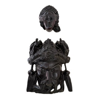 Asian Wall Sculptures, a Pair For Sale