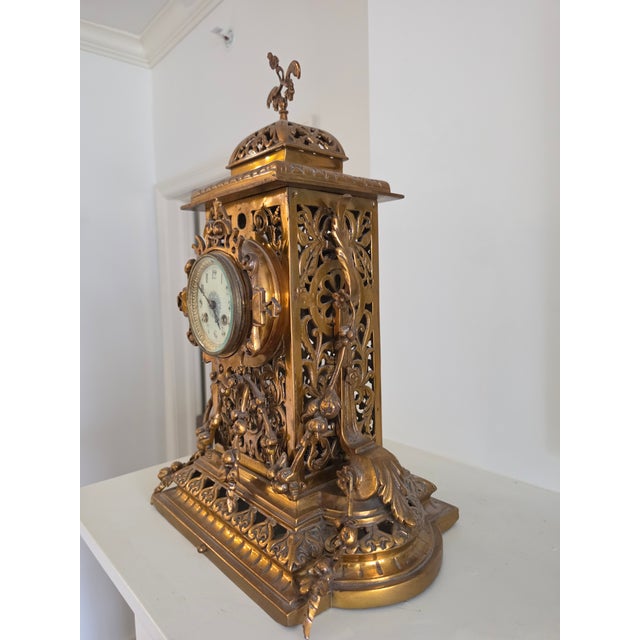 Absolutely stunning Tiffany & Co. mantle clock made of a bronze metal. Very heavy.