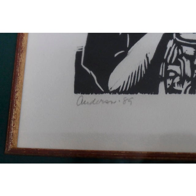 Wood Unique 1989 Doug Anderson Original Woodblock Print - Hand-Signed Monoprint Figural Art For Sale - Image 7 of 17