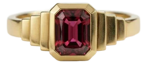 Garnet Solitaire Ring for Men Silver, Gold, Size 10