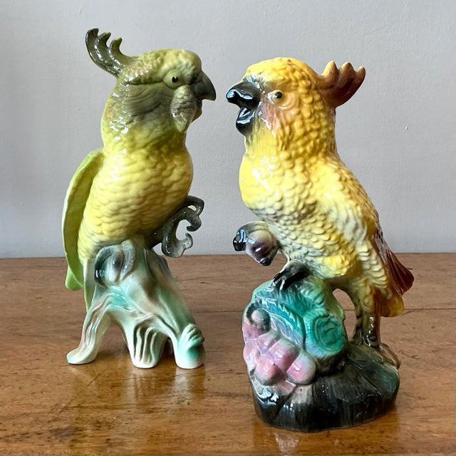 Vintage Regency Glazed Ceramic Birds - Set of 2 For Sale In West Palm - Image 6 of 6