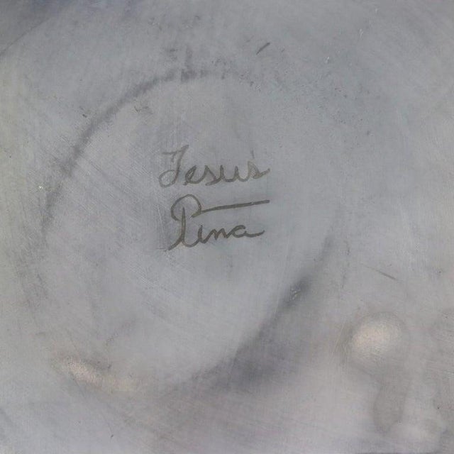 Large Mexican Black on Black Pottery Olla Signed by Jesus Pina 20thC For Sale - Image 11 of 11