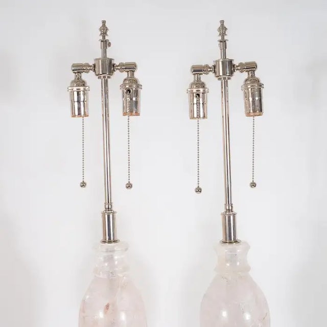 Early 21st Century Rock Crystal Urn Shaped Table Lamps - A Pair For Sale - Image 11 of 12
