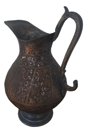Early 20th Century Middle Eastern Hand Crafted Metal Pitcher