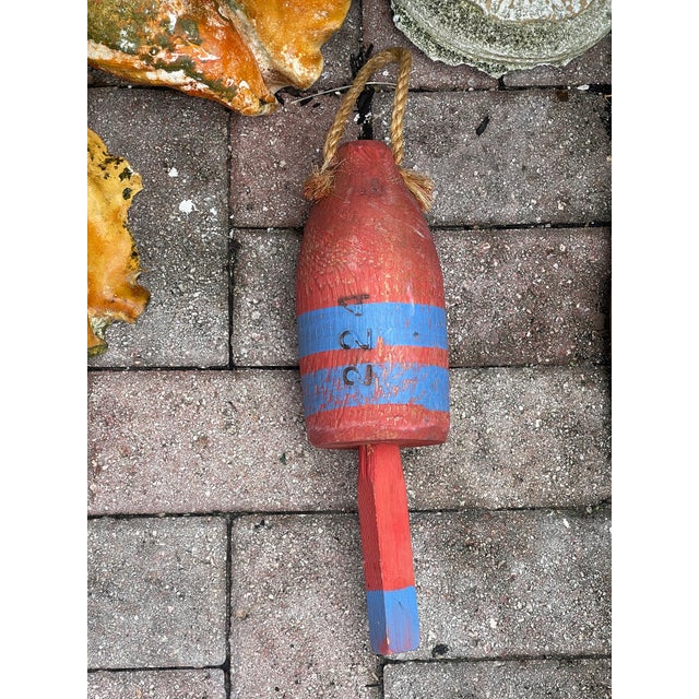 Antique handcarved wood marine Cape Code lobster buoy.