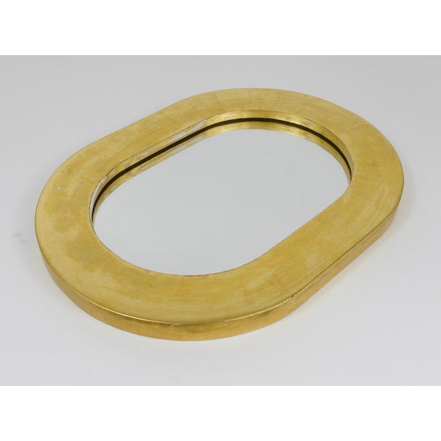 Mid-Century Modern Mid-Century Minimalist Gold-Plated Wall Mirror by Carl Aubock, Vienna, Austria, 1960 For Sale - Image 3 of 15