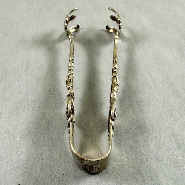 Silver Unger Brothers ‘Douvaine’ Art Nouveau Sterling Silver Sugar Tongs For Sale - Image 8 of 15