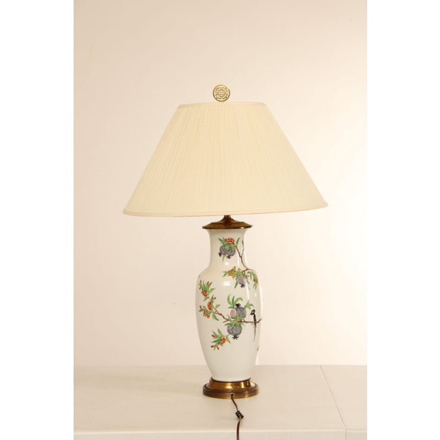 Japanese Pair of Hand Painted Porcelain Table Lamps For Sale - Image 11 of 12