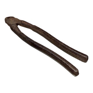 Antique Carpenter's Pincers Eye Hole Gripper Plier Industrial Decor For Sale