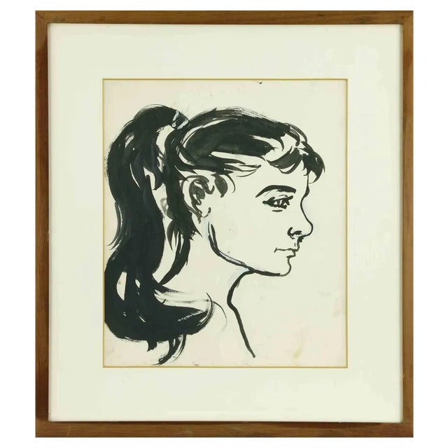 Marcello Muccini, Portrait, 1970s, Drawing, Framed For Sale