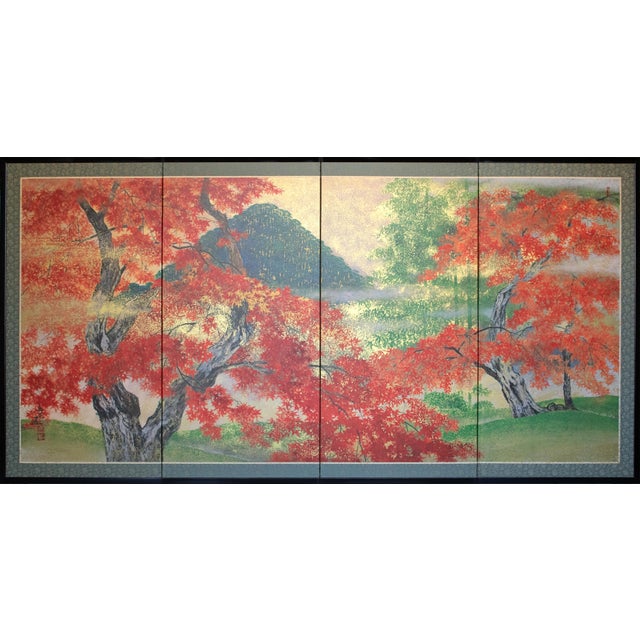 "Autumn Leaves" by Kakaaki Ito (After), Late Showa Japanese Byobu Screen For Sale - Image 17 of 17