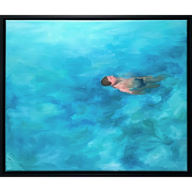 "Floating" Oil Painting on Linen by Kory Alexander, Framed For Sale