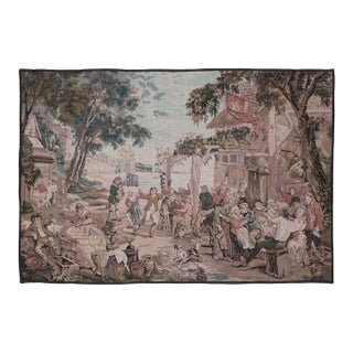 Flemish Party Tapestry - 91 X 135 Cm (3'0" X 4'5") - Requires Rod Size 4 For Sale