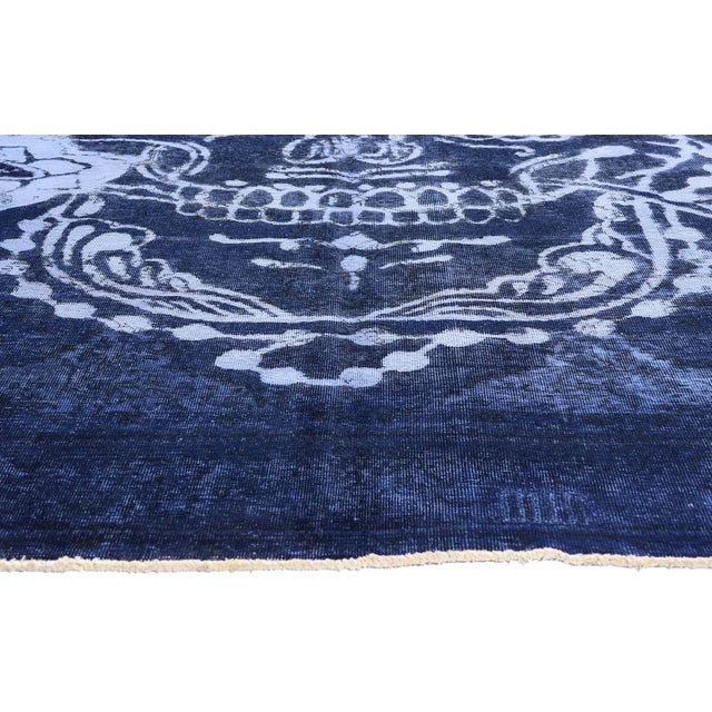 Vintage Sugar Skull Overdyed Rug, 08'01 X 11'06 For Sale - Image 4 of 10