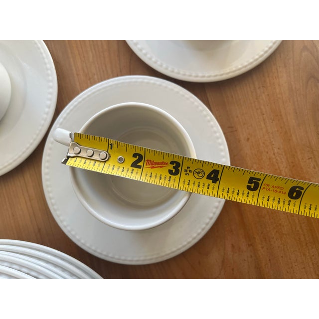 White Vintage Farberware Trellis Dinnerware Set - Rare in Large Quantities and Discontinued - 44 Piece For Sale - Image 8 of 12