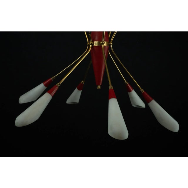 Mid-Century Modern Italian Pendant in the style of Stilnovo, 1950s For Sale - Image 9 of 18