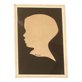 Vintage 1940s Hand-Cut Child’s Silhouette Portrait “Randy” – Americana Folk Art For Sale