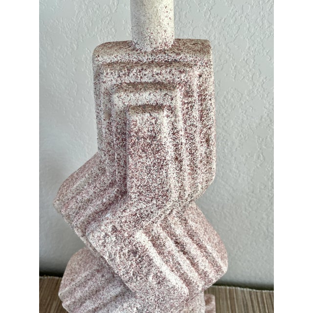 Post Modern Zig Zag Plaster Table Lamps by Ziggurat - a Pair For Sale In Denver - Image 6 of 12