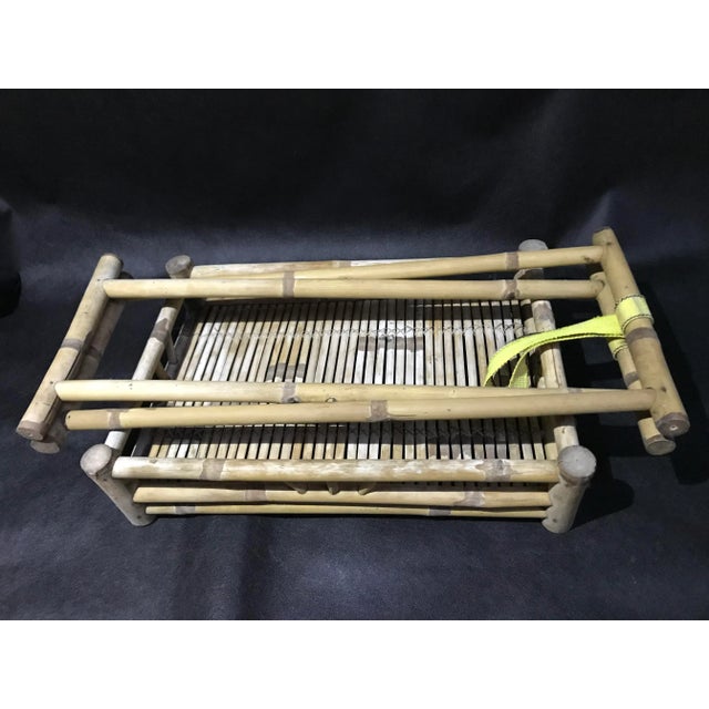 Bamboo & Rattan Foldable Coffee Table With Tray, 1970s. For Sale - Image 9 of 18