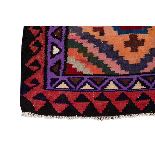 Textile Mid-20th Century Vintage Kilim Runner Rug 3' 4" X 10' 7''. For Sale - Image 7 of 13