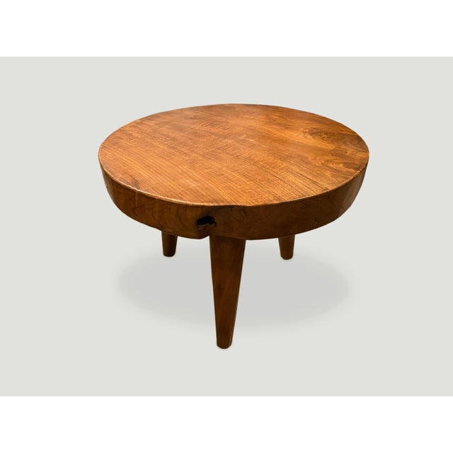 Mid-Century Modern Andrianna Shamaris Midcentury Style Teak Wood Side Table For Sale - Image 3 of 5