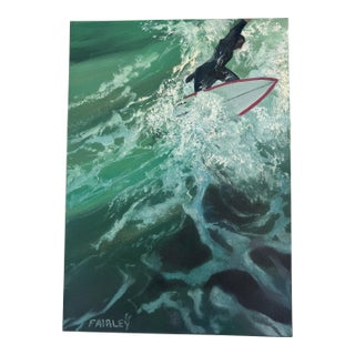 Miniature Surf Original Oil Painting on Panel by Jessica Fairley For Sale