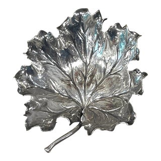 Vintage Buccellati Geranium Leaf Sterling Dish For Sale