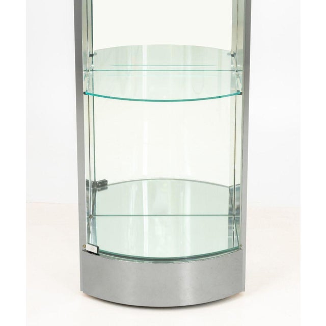 Modern Modern Chrome and Glass Display Cabinet For Sale - Image 3 of 10
