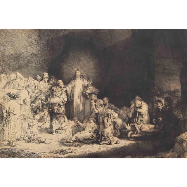 Hundred guilder leaf. Christ heals the sick is a black and white etching on laid paper realized by Léopold Flameng...