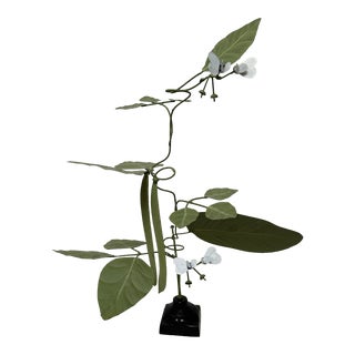Handcrafted Metal Tole Beanstalk Flower Sculpture For Sale