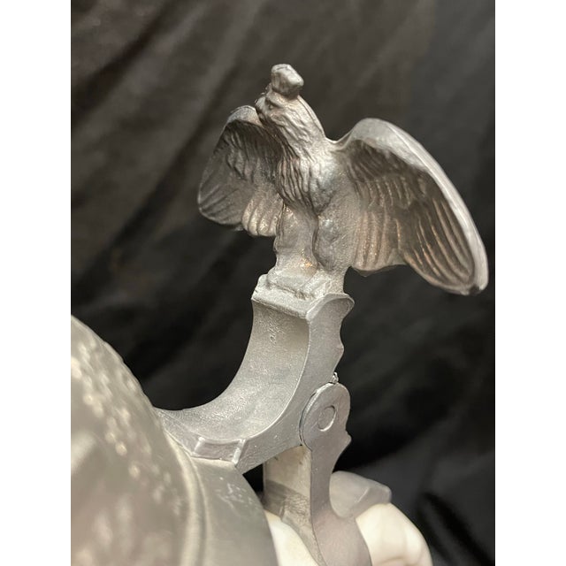 A Vintage Gerzit German Beer Stein With Elaborate Pewter Lid. For Sale - Image 4 of 12