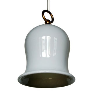 Milk Glass Bell Pendant Light For Sale