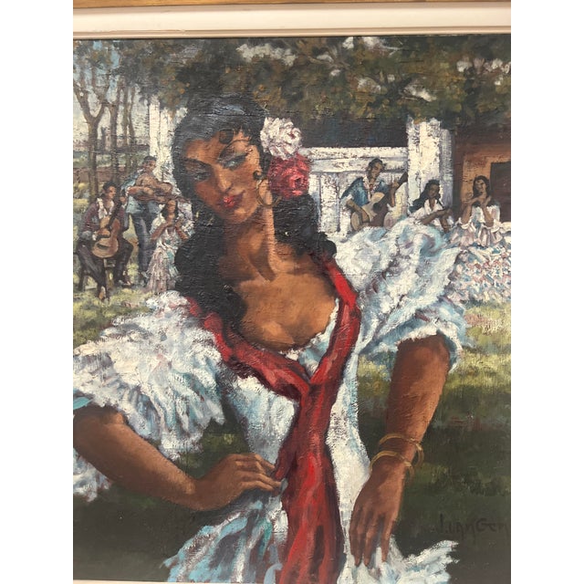 Flamenco Dancer, Oil on Canvas, 20th Century, Framed For Sale - Image 4 of 13