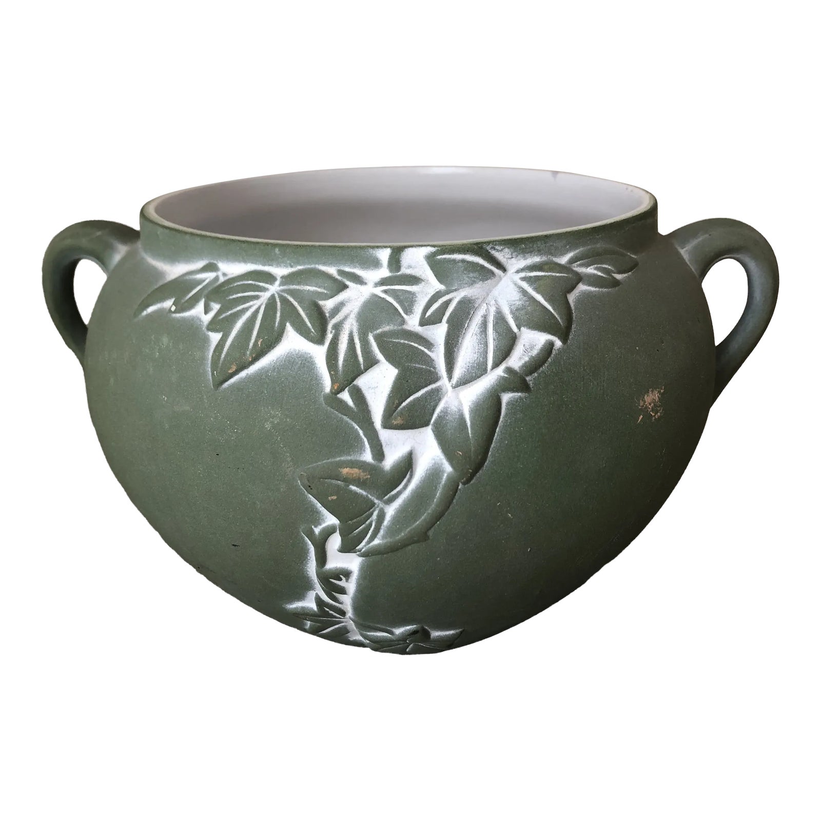 Vintage Mid 20th Century Green Pottery Planter Chairish