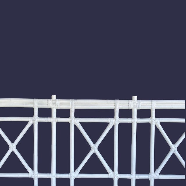 Wood McGuire Style Vintage Rattan Six Piece Patio Set Sofa, Chair, Rocker, Coffee Table, Two Side Tables in Excellent Condition For Sale - Image 7 of 12