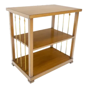 Charak Mid Century Modern Mahogany & Brass Night stands End Side Table Parzinger