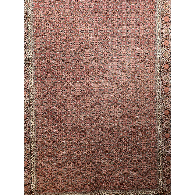 Vintage Persian Bidjar Rug, Hand-Knotted Wool, Allover Herati Geometric Pattern, Red & Navy, 7x10 For Sale - Image 14 of 18