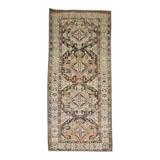 Gallery Size Geometric Antique Persian Bakhtiari Rug - 5'7" x 13' For Sale