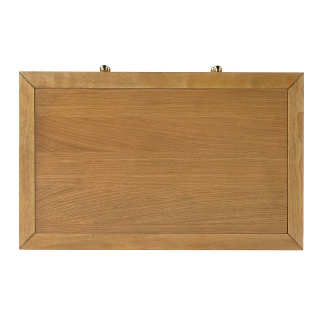 Tan Nora 28 in. W Rectangular 2 Drawer Wide Nightstand with Open Shelf, Light Natural For Sale - Image 8 of 9