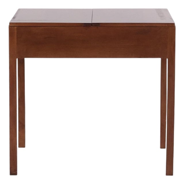 Mahogany Sewing Table with Storage Compartment, 1940s For Sale