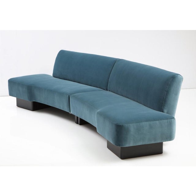 A rare and visually arresting pair of sculptural sofas from the 1950s, evocative of cloud-like forms with their softly...