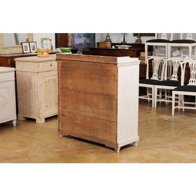 Swedish 1810s Gustavian Period Painted Sideboard with Carved Diamond Motifs For Sale - Image 9 of 13