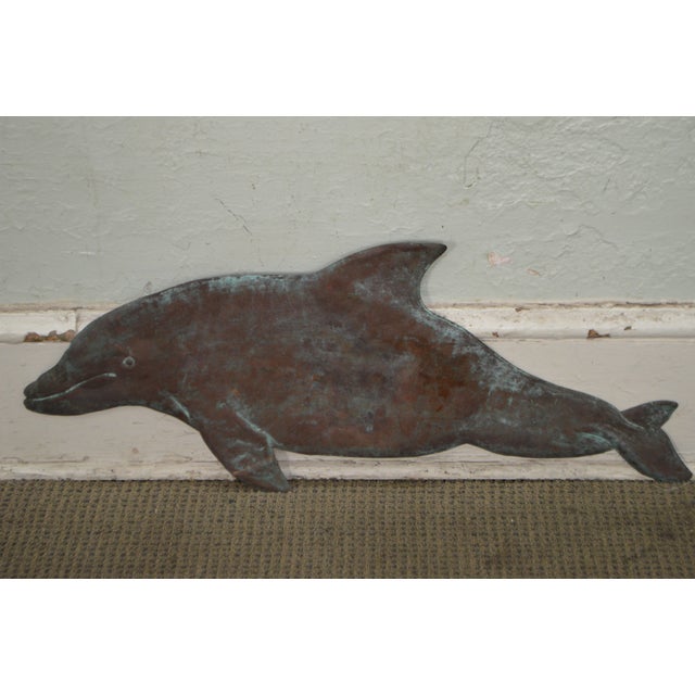 Hammered Copper Weathered Dolphin Wall Sculpture Chairish