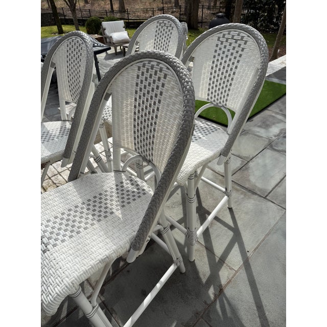 Serena & Lily Set of 4 Woven Counter Stools by Serena and Lily For Sale - Image 4 of 8