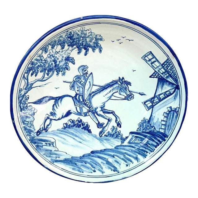 Hand-Painted Spanish Ceramic Charger by P. Arzobispo For Sale