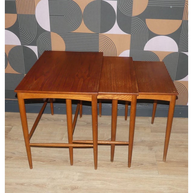 Scandinavian Teak Nesting Tables by Bertil Fridhagen for Bodafors, 1960s, Set of 3 For Sale - Image 6 of 18