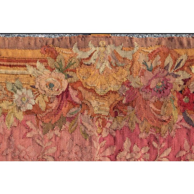 Late 19th Century French Aubusson Pastoral Tapestry With Figures and Floral Border For Sale In New York - Image 6 of 12