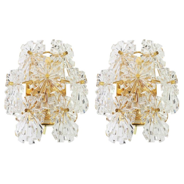 Metal German Crystal Sconces by Kinkeldey, 1970s, Set of 2 For Sale - Image 7 of 7